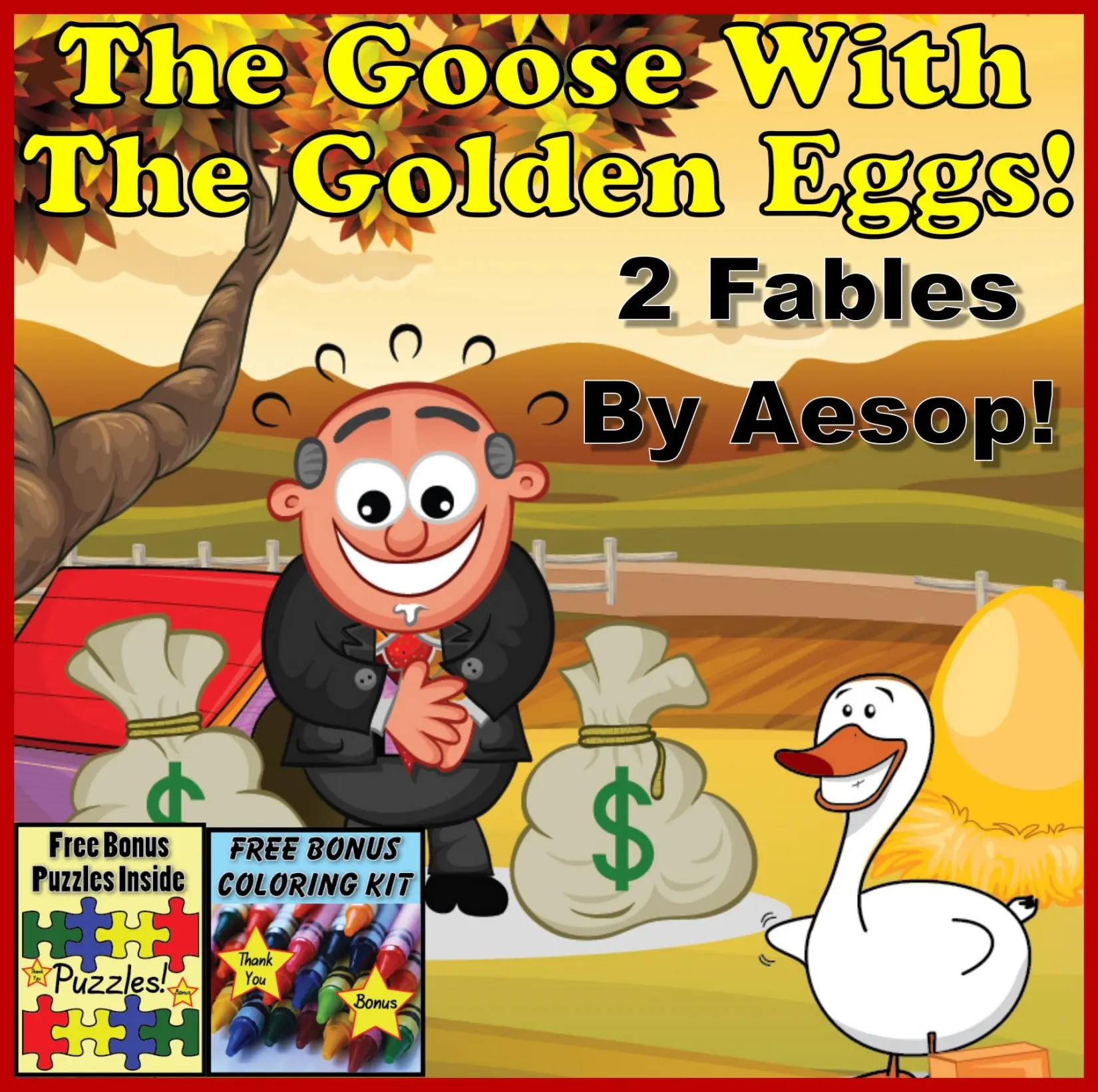 Aesop’s Fables: The Goose With The Golden Eggs (Illustrated) – Aesop