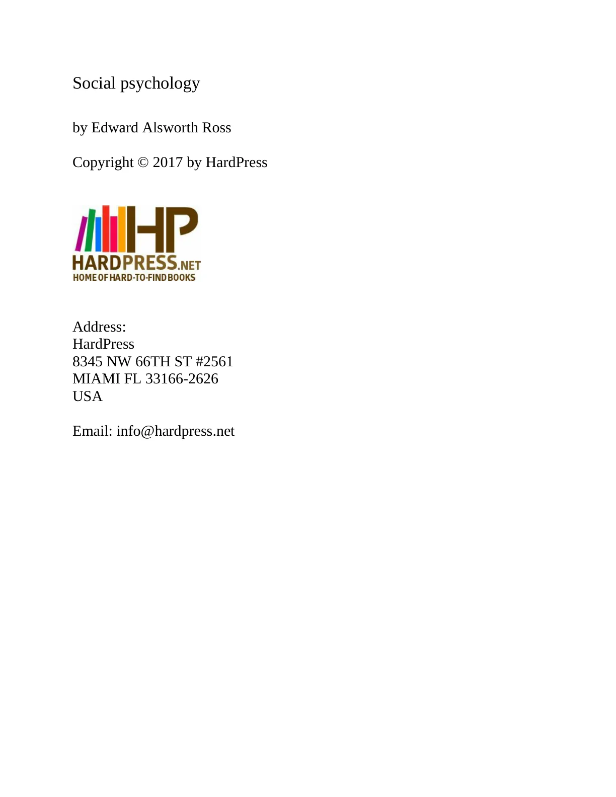 Social psychology_an outline and source book – Edward Alsworth Ross