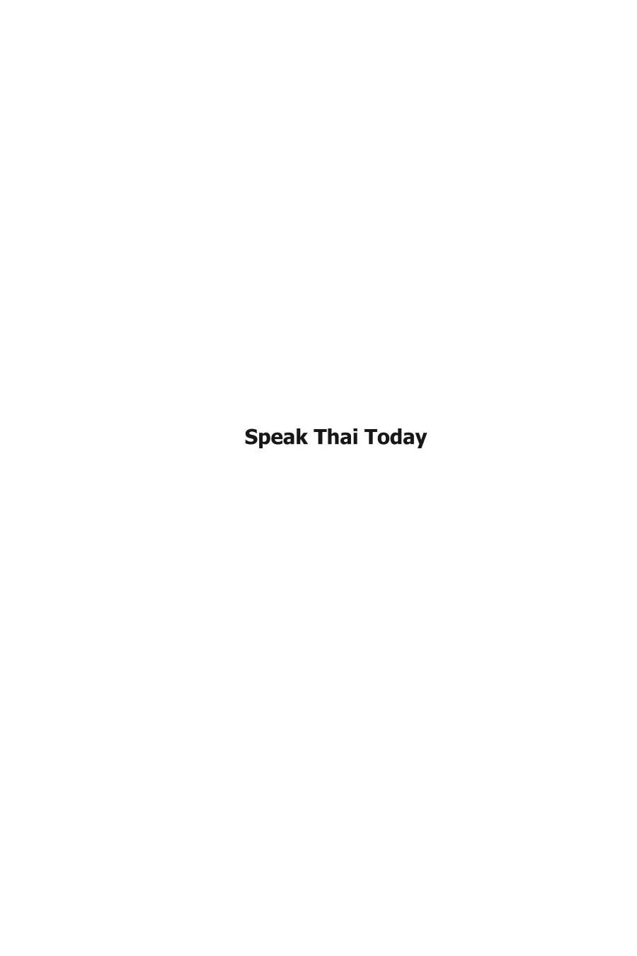 Speak Thai Today